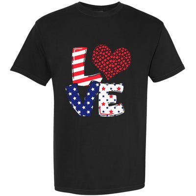 Celebrate 4th Of July America Independence Love Girl Women Garment-Dyed Heavyweight T-Shirt