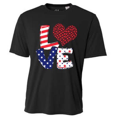 Celebrate 4th Of July America Independence Love Girl Women Cooling Performance Crew T-Shirt