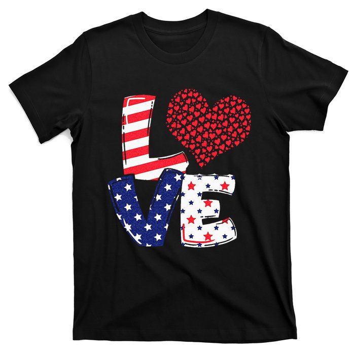 Celebrate 4th Of July America Independence Love Girl Women T-Shirt