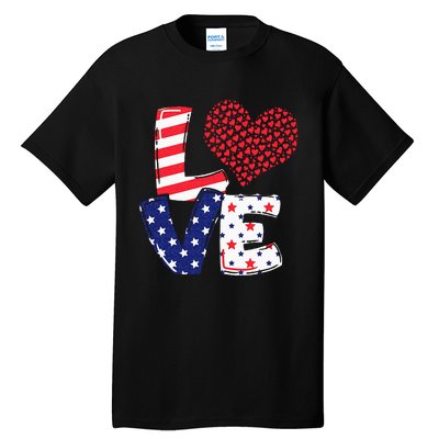 Celebrate 4th Of July America Independence Love Girl Women Tall T-Shirt