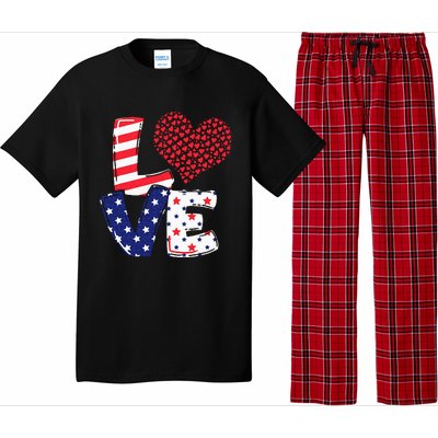 Celebrate 4th Of July America Independence Love Girl Women Pajama Set