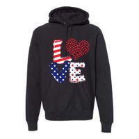 Celebrate 4th Of July America Independence Love Girl Women Premium Hoodie