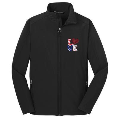 Celebrate 4th Of July America Independence Love Girl Women Core Soft Shell Jacket