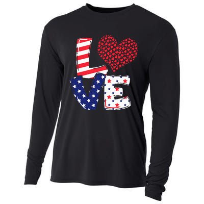 Celebrate 4th Of July America Independence Love Girl Women Cooling Performance Long Sleeve Crew