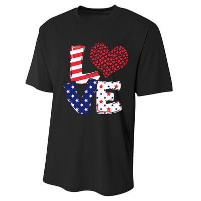 Celebrate 4th Of July America Independence Love Girl Women Performance Sprint T-Shirt