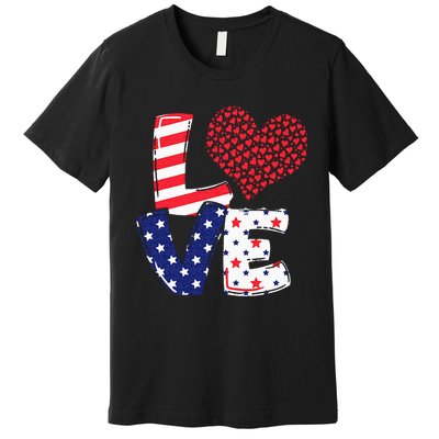 Celebrate 4th Of July America Independence Love Girl Women Premium T-Shirt