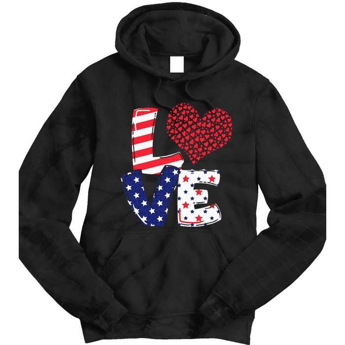 Celebrate 4th Of July America Independence Love Girl Women Tie Dye Hoodie