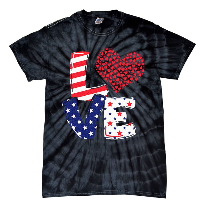 Celebrate 4th Of July America Independence Love Girl Women Tie-Dye T-Shirt