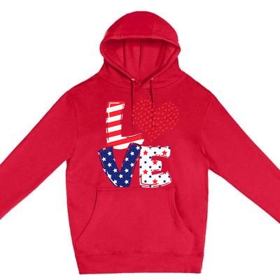 Celebrate 4th Of July America Independence Love Girl Women Premium Pullover Hoodie