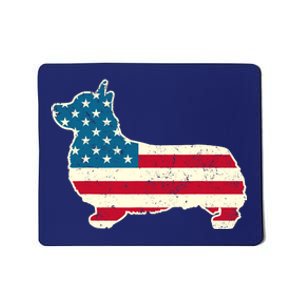 Corgi 4th of July Dog Lover Gifts American Flag Mousepad