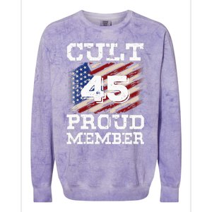 Cult 45 Proud Member Trump 2020 Election Support Gifts Colorblast Crewneck Sweatshirt