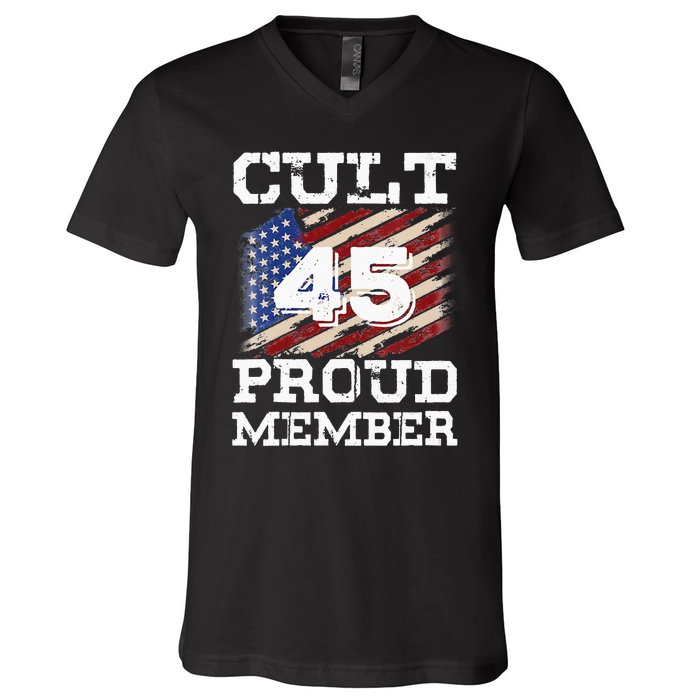 Cult 45 Proud Member Trump 2020 Election Support Gifts V-Neck T-Shirt