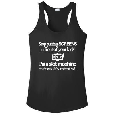 Classy 4 U Stop Putting Screens Ladies PosiCharge Competitor Racerback Tank