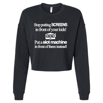 Classy 4 U Stop Putting Screens Cropped Pullover Crew