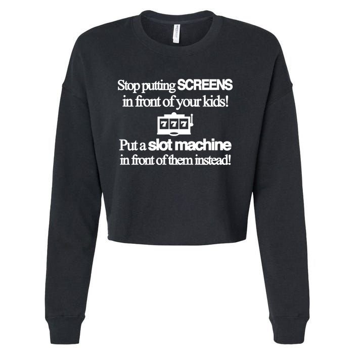 Classy 4 U Stop Putting Screens Cropped Pullover Crew