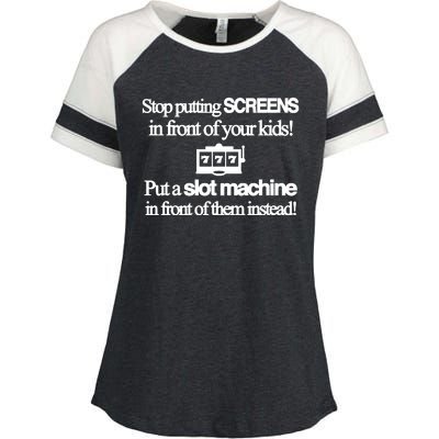 Classy 4 U Stop Putting Screens Enza Ladies Jersey Colorblock Tee