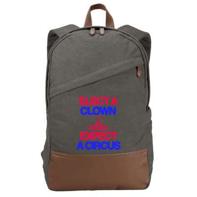 Classy 4 U Elect A Clown Expect A Circus Cotton Canvas Backpack