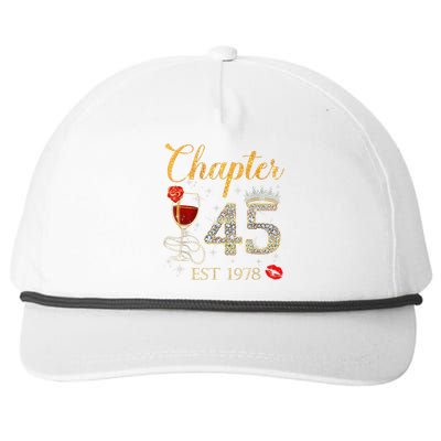 Chapter 45 Years EST 1978 45th Birthday Red Rose Wine Crown Snapback Five-Panel Rope Hat