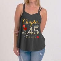 Chapter 45 Years EST 1978 45th Birthday Red Rose Wine Crown Women's Strappy Tank