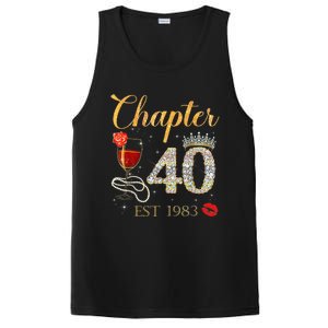 Chapter 40 Years EST 1983 40th Birthday Red Rose Wine Crown PosiCharge Competitor Tank