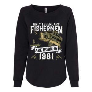 Cute 41 Year Old Fishing Birthday Born 1981 41st Fisherman Gift Womens California Wash Sweatshirt