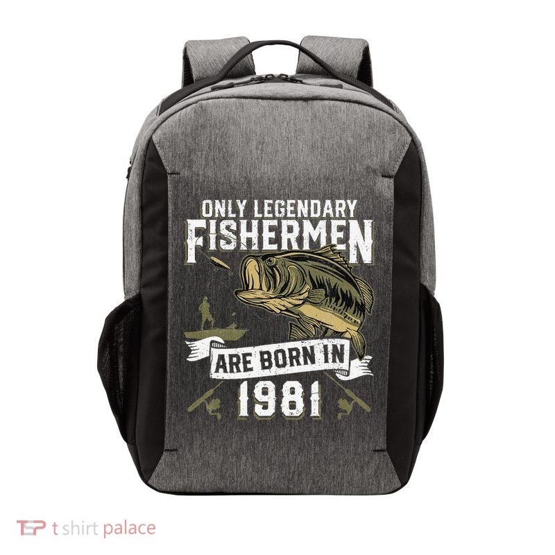 Cute 41 Year Old Fishing Birthday Born 1981 41st Fisherman Gift Vector Backpack