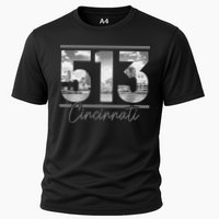 Cincinnati 513 Area Code Skyline Ohio Vintage Performance Shirt
