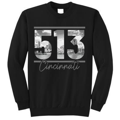 Cincinnati 513 Area Code Skyline Ohio Vintage Sweatshirt