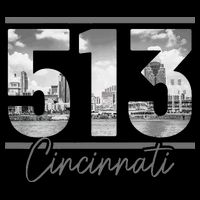 Cincinnati 513 Area Code Skyline Ohio Vintage T-Shirt