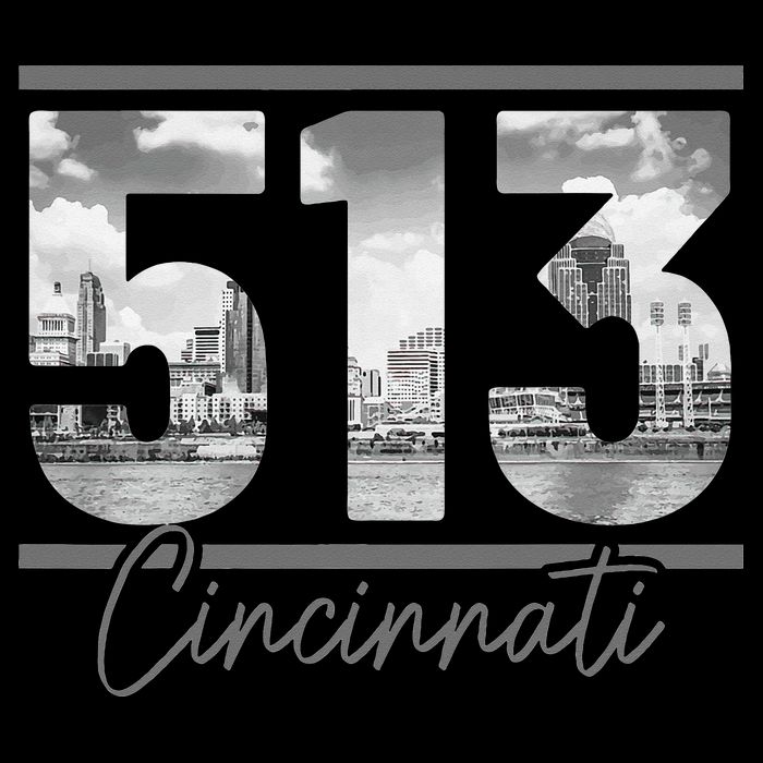 Cincinnati 513 Area Code Skyline Ohio Vintage Bucket Hat