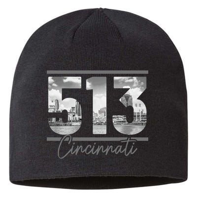 Cincinnati 513 Area Code Skyline Ohio Vintage Sustainable Beanie