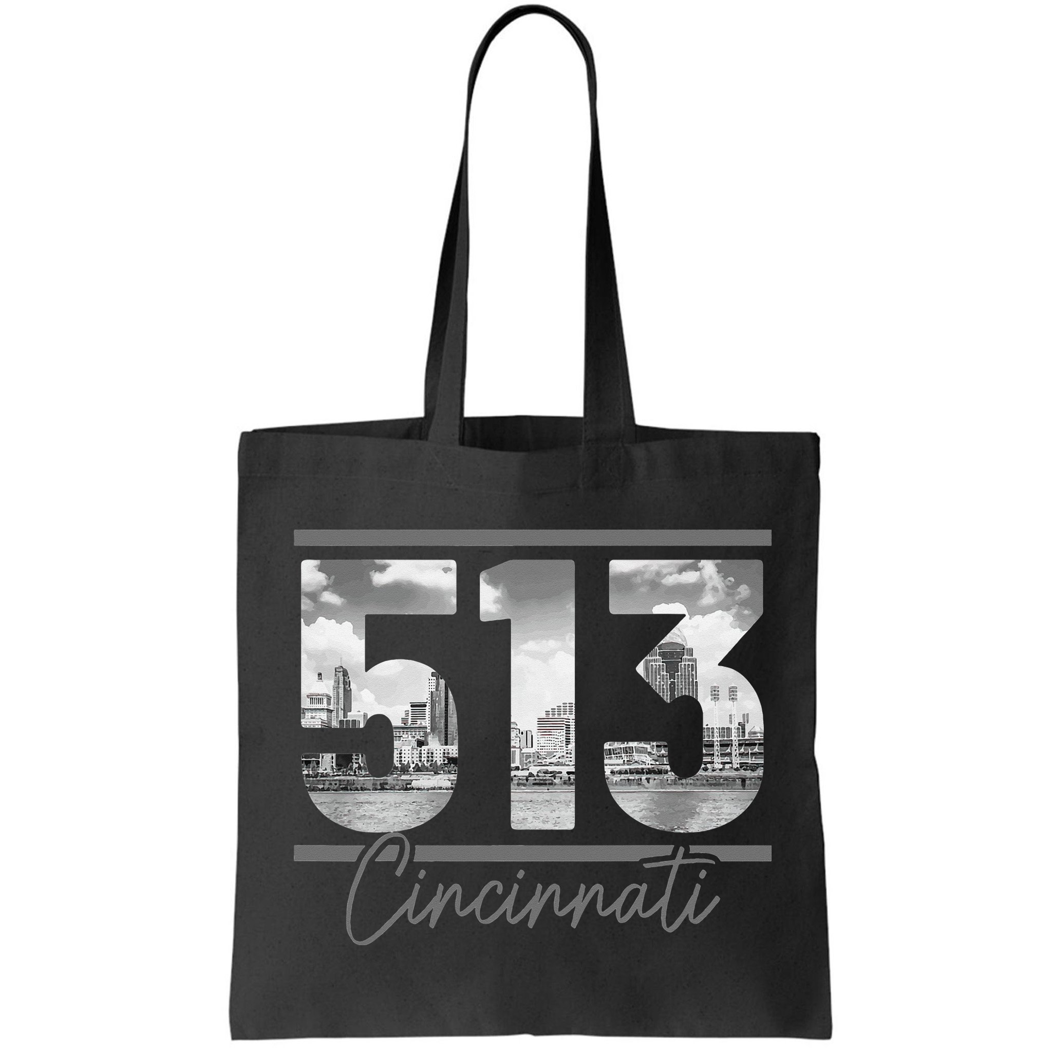 Cincinnati 513 Area Code Skyline Ohio Vintage Bag