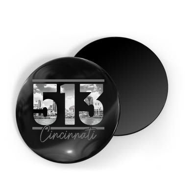 Cincinnati 513 Area Code Skyline Ohio Vintage Magnet