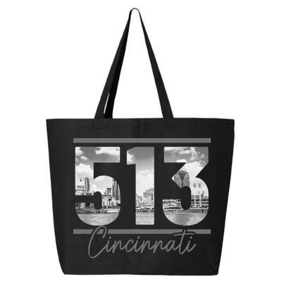Cincinnati 513 Area Code Skyline Ohio Vintage 25L Jumbo Tote