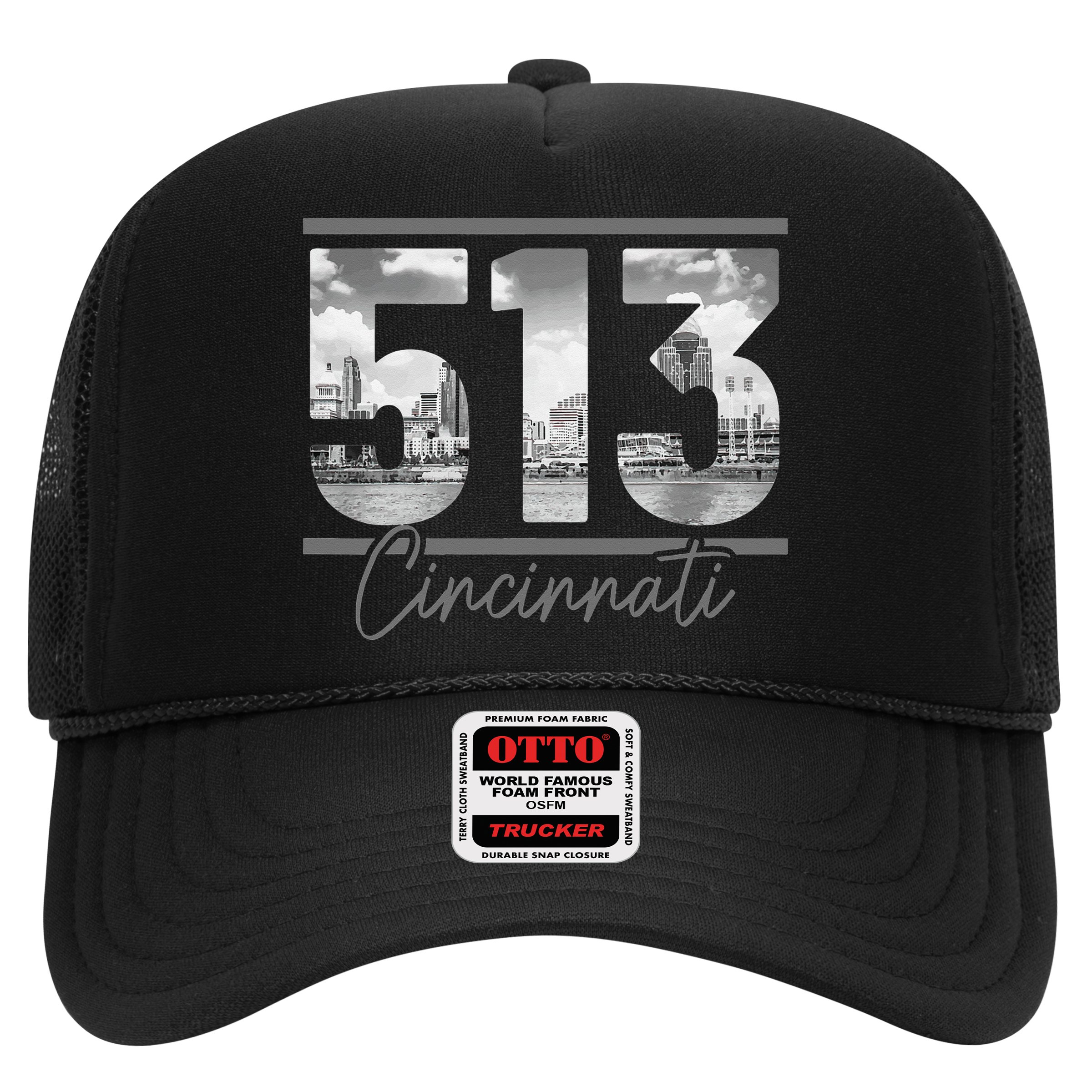 Cincinnati 513 Area Code Skyline Ohio Vintage Hat