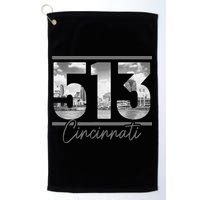 Cincinnati 513 Area Code Skyline Ohio Vintage Golf Towel