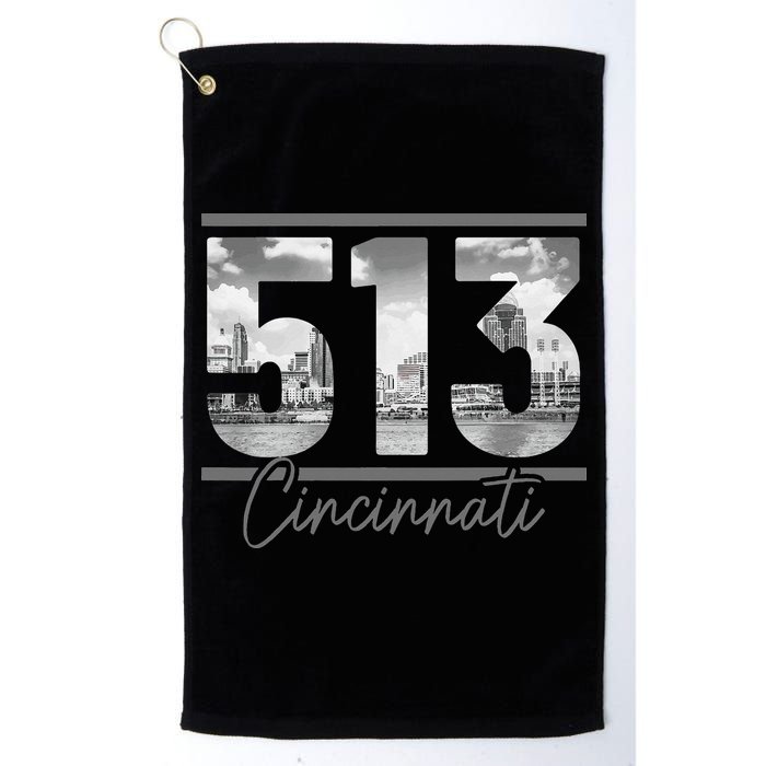 Cincinnati 513 Area Code Skyline Ohio Vintage Golf Towel