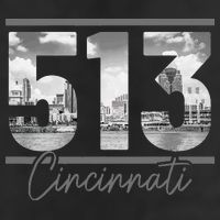 Cincinnati 513 Area Code Skyline Ohio Vintage Golf Towel
