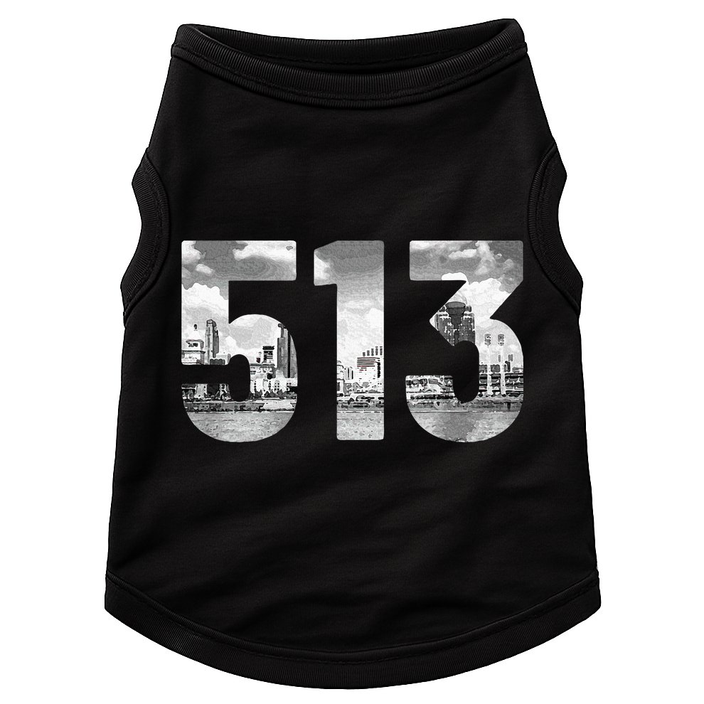 Cincinnati 513 Area Code Skyline Ohio Vintage Doggie Tank