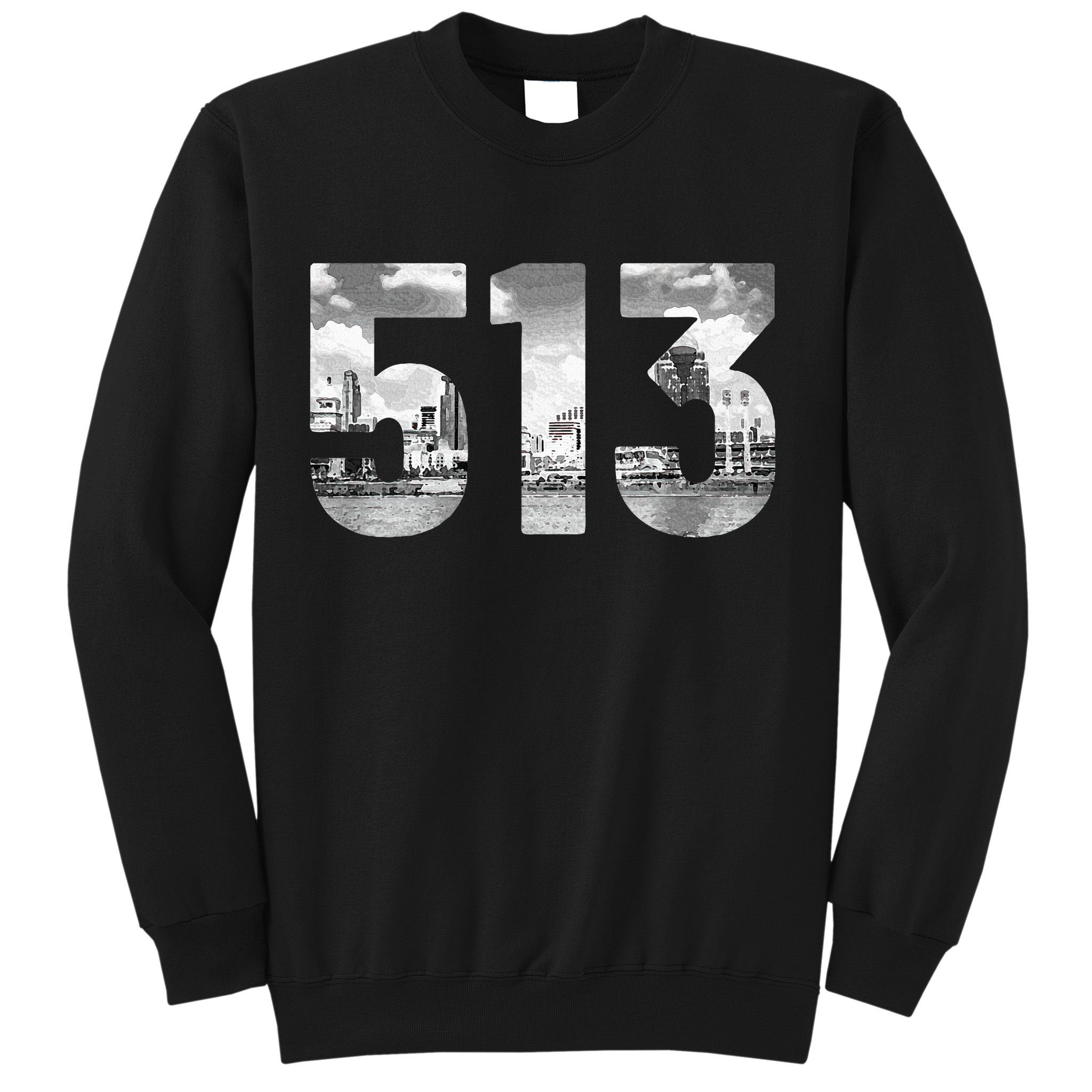 Cincinnati 513 Area Code Skyline Ohio Vintage Sweatshirt
