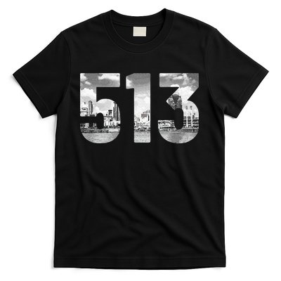 Cincinnati 513 Area Code Skyline Ohio Vintage T-Shirt
