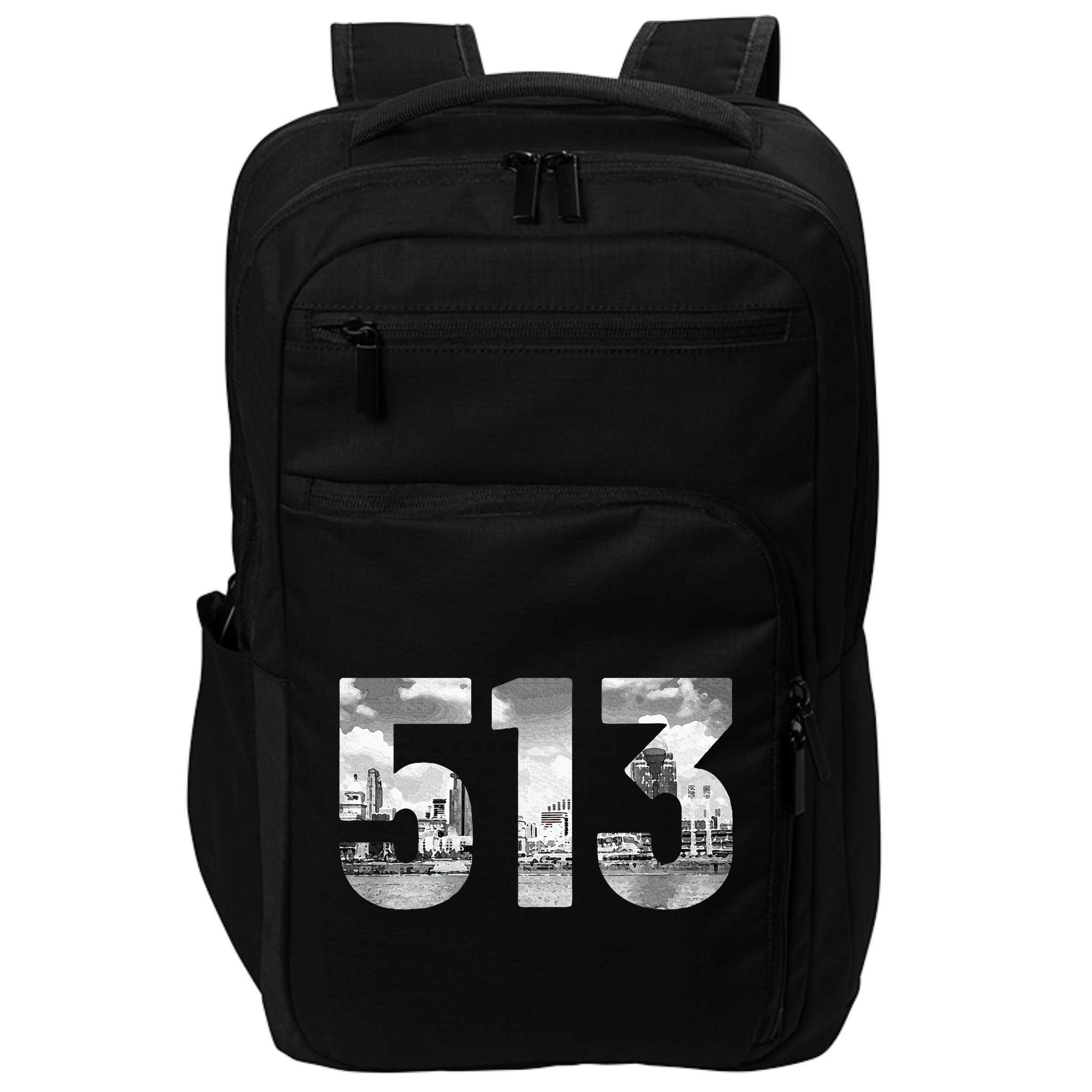 Cincinnati 513 Area Code Skyline Ohio Vintage Impact Tech Backpack