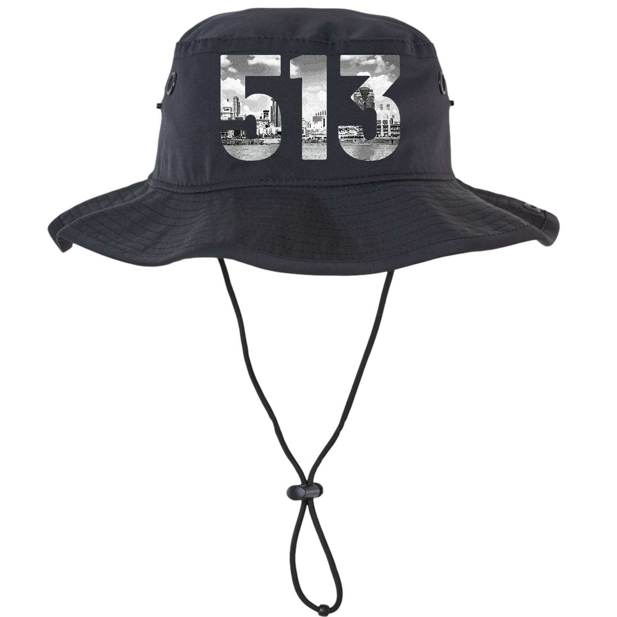 Cincinnati 513 Area Code Skyline Ohio Vintage Bucket Hat