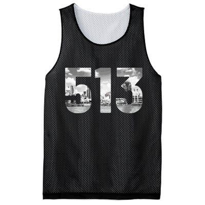 Cincinnati 513 Area Code Skyline Ohio Vintage Mesh Reversible Basketball Jersey Tank