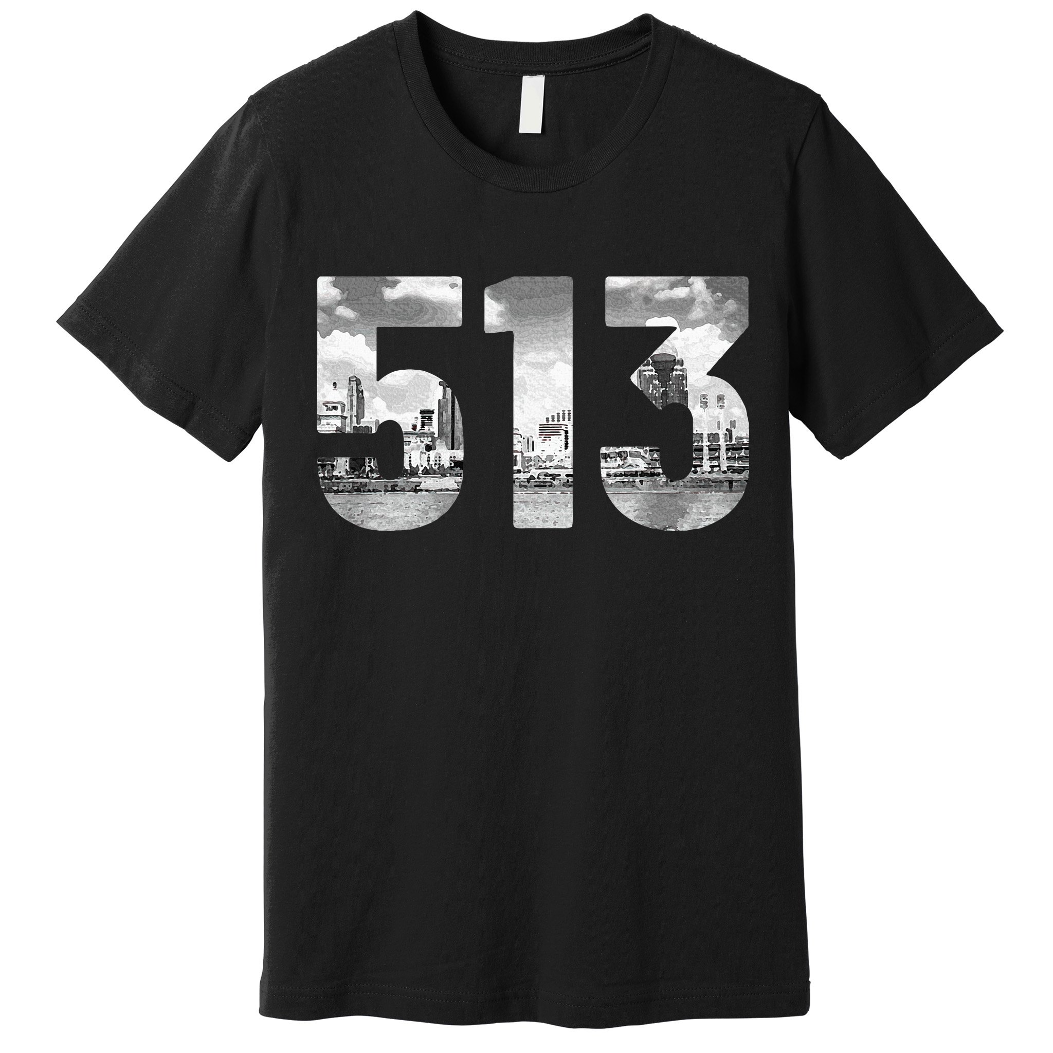 Cincinnati 513 Area Code Skyline Ohio Vintage Premium T-Shirt