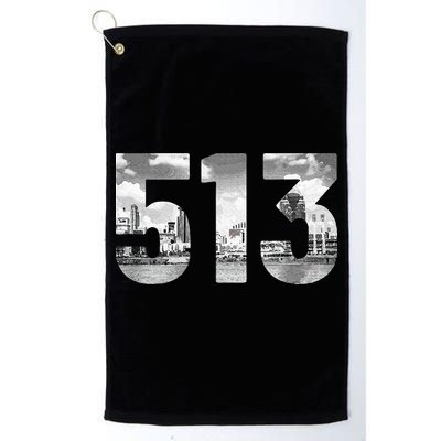 Cincinnati 513 Area Code Skyline Ohio Vintage Golf Towel
