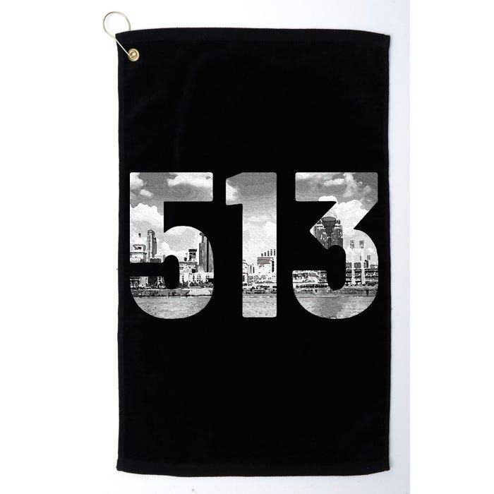 Cincinnati 513 Area Code Skyline Ohio Vintage Golf Towel