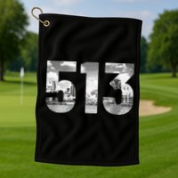 Cincinnati 513 Area Code Skyline Ohio Vintage Golf Towel