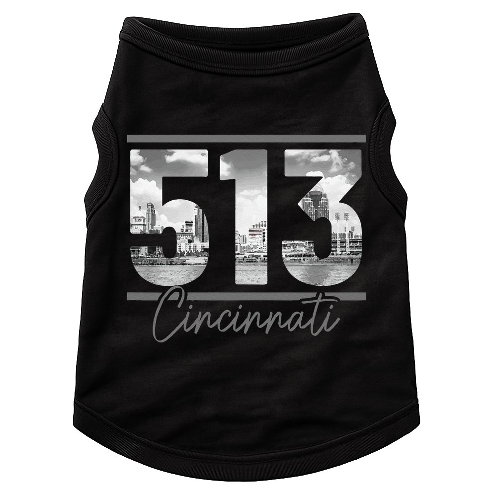 Cincinnati 513 Area Code Skyline Ohio Vintage Doggie Tank