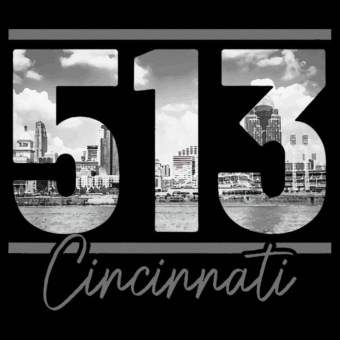 Cincinnati 513 Area Code Skyline Ohio Vintage Bucket Hat